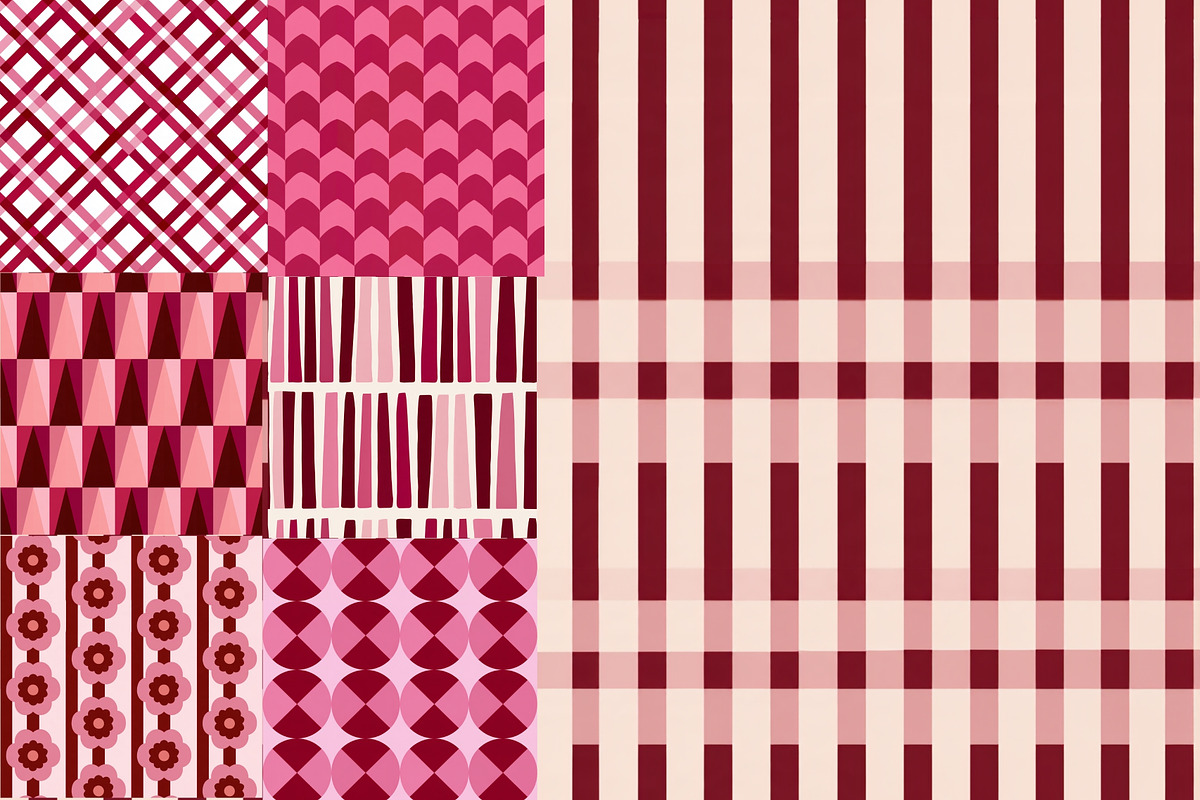 220+ Pink and Burgundy Patterns, a Pattern Graphic by Pattern Whimsy (Photo 3 of 9)