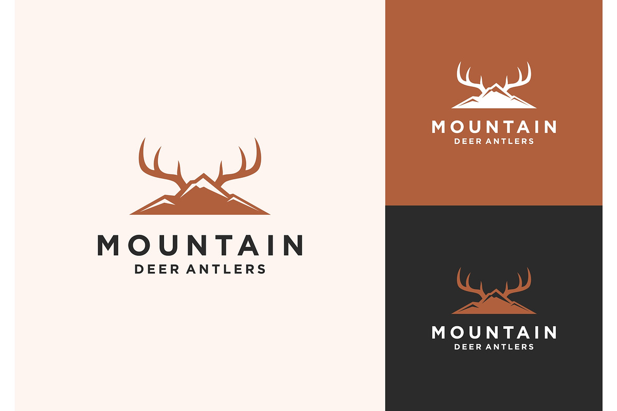 Mountain Deer Antlers Logo, a Branding & Logo Template by ika trisiana (Photo 1 of 2)