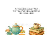 17 Cozy Coffee and Books Clipart, a Decorative Illustration by Pati Charm Studio (Thumbnail 4 of 8)