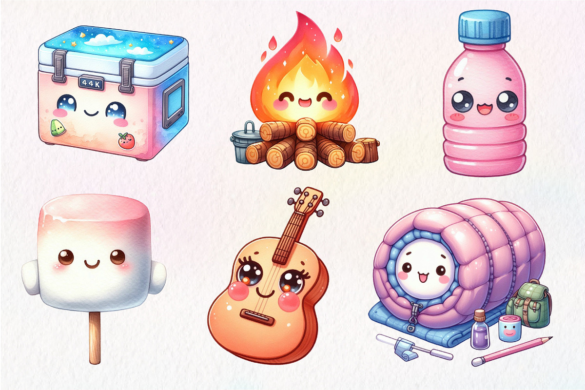 Kawaii Camping Clipart, an Illustration by Dream Creation (Photo 4 of 7)