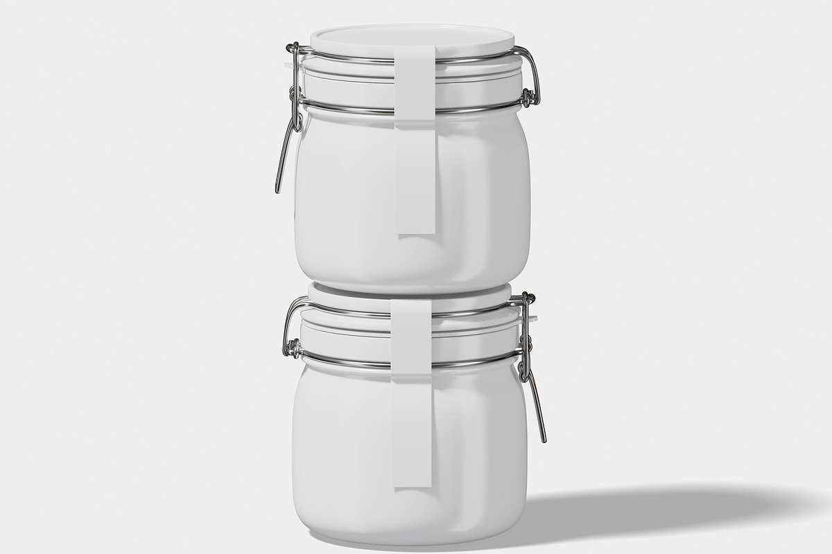 Jar With Clamp Lid Mockup, a Packaging Mockup by Unerispace (Photo 5 of 5)