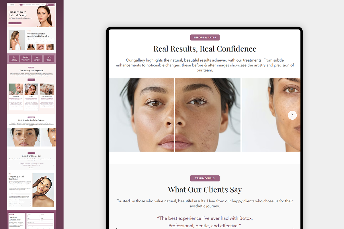 Aesthetics Wix Studio Website preview 3