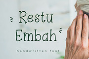 Restu Embah - Handwritten Font, a Handwritten Font by Mightyfire (Thumbnail 1 of 3)