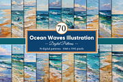 Ocean Waves Illustration, a Decorative Illustration by Housui Patterns (Thumbnail 1 of 12)