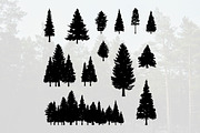 Coniferous Pine Fir Tree Silhouette, an Illustration by jongcreative (Thumbnail 1 of 3)