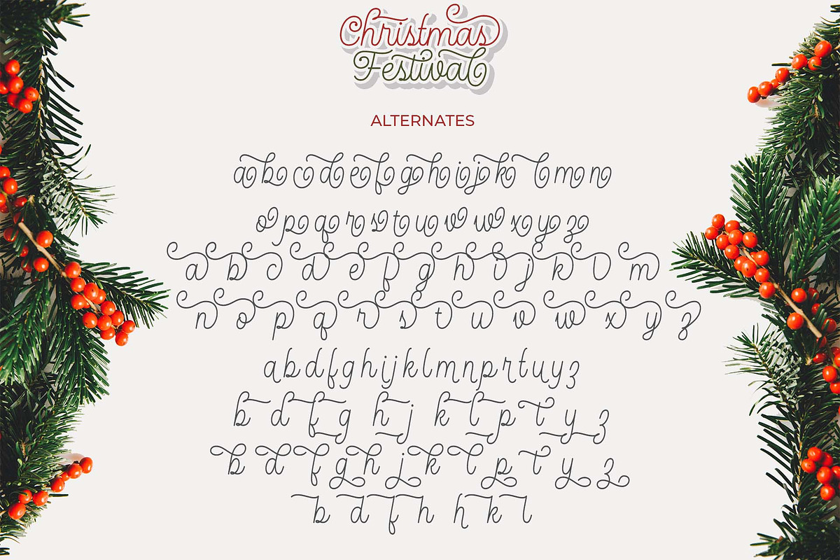 Christmas Festival, a Script Font by Doehantz Studio (Photo 10 of 11)