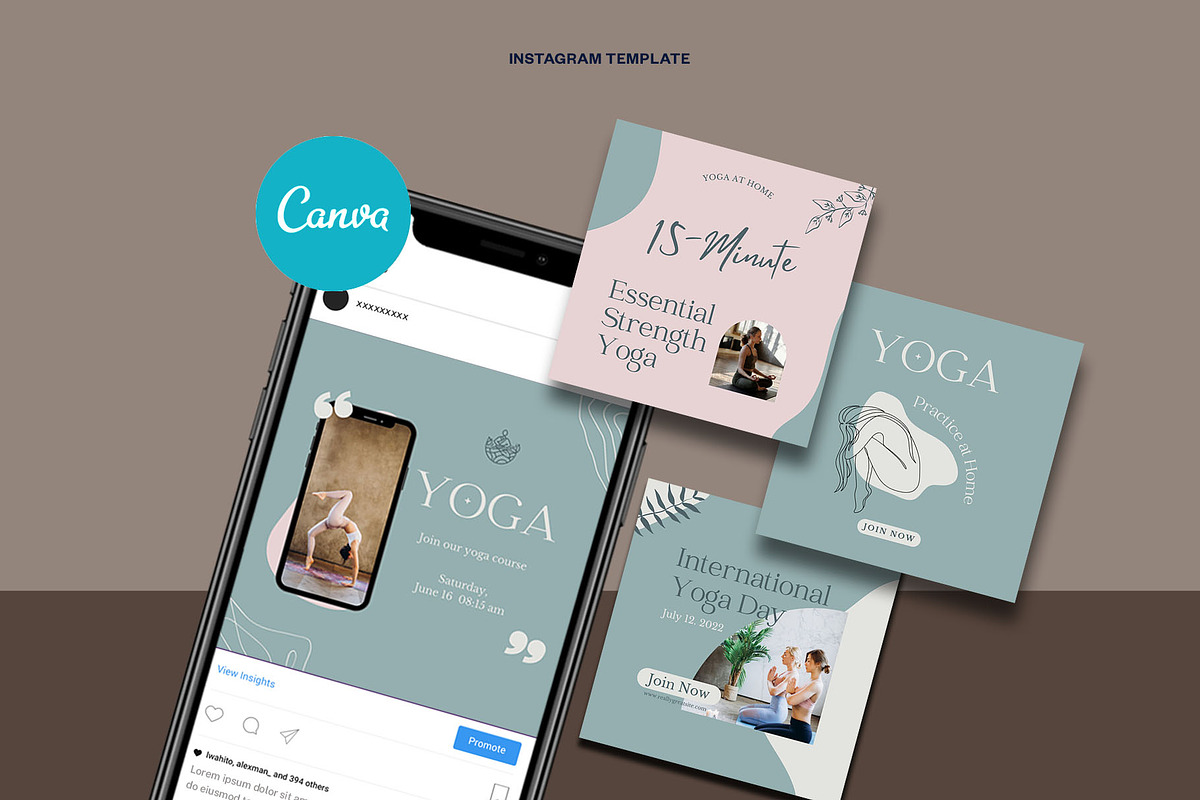 Yoga Instagram | CANVA Template, a Social Media Template by Azruca (Photo 6 of 17)
