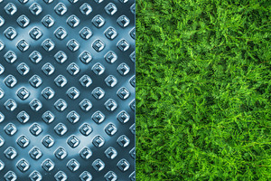 Metal and green plant texture in one, an Abstract Photo by BOOCYS