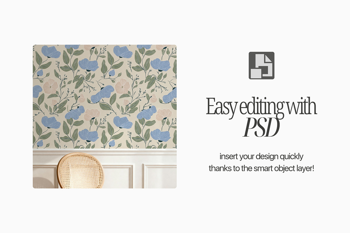 Modern Wallpaper Mockup PSD, a Mockup by First Impression Mockups (Photo 4 of 6)