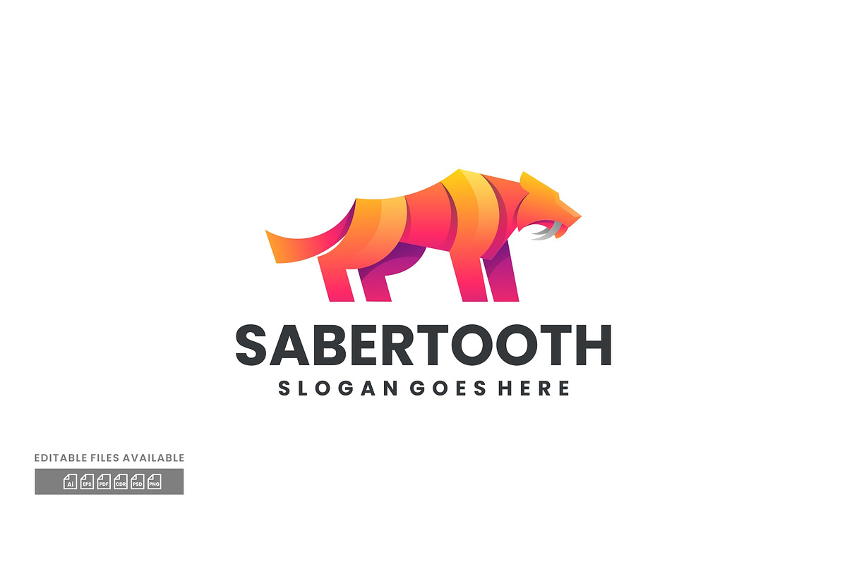 Saber Tooth Gradient Colorful Logo, a Branding & Logo Template by ivan_artnivora