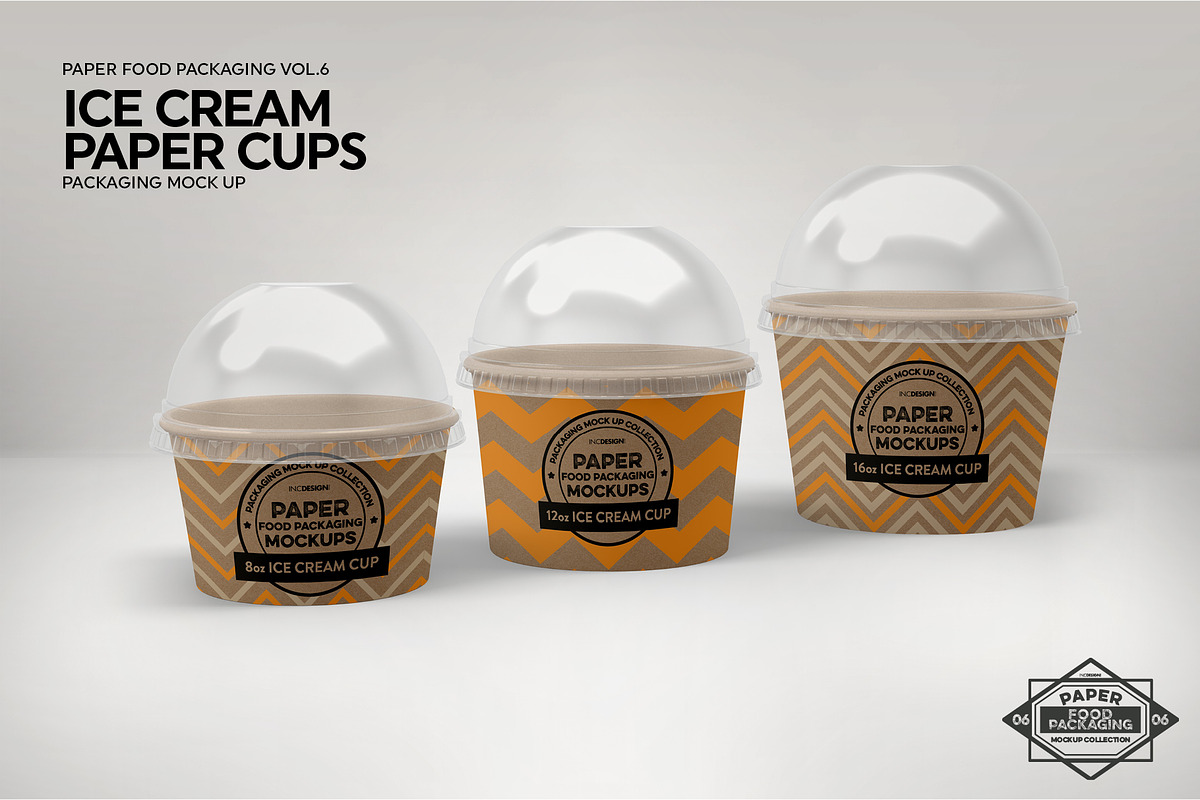 Ice Cream Cups Mockup, a Cups & Container Mockup by INCDesign (Photo 3 of 8)