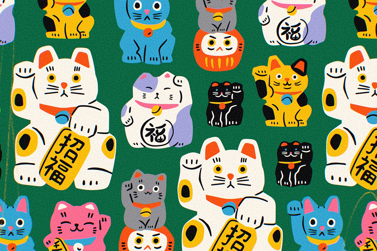 Lucky cats, an Animal Illustration by Twisted Tail (Photo 2 of 6)