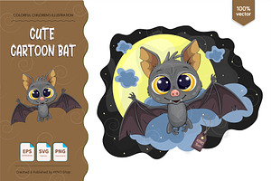 Cute halloween bat. Tshirt, PNG., an Animal Illustration by KENO Mascots