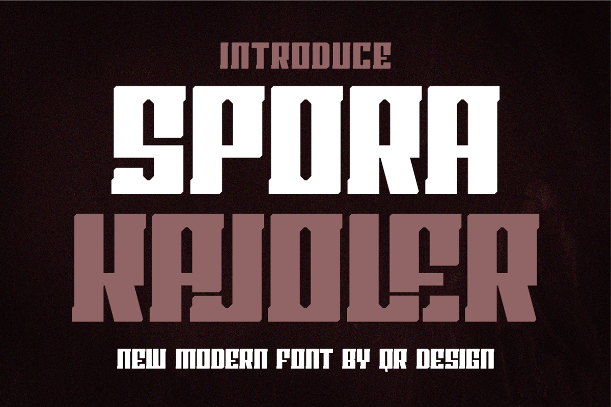 Spora Kajoler, a Sans Serif Font by QR Design Studio (Photo 1 of 8)