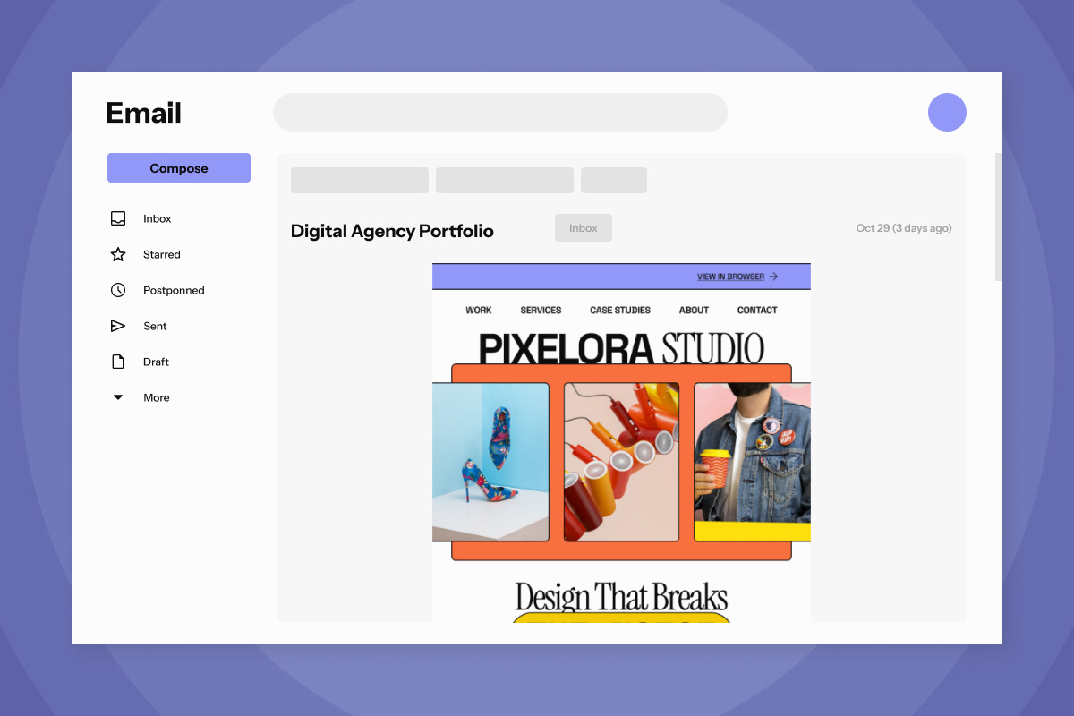 Creative Agency Showcase Newsletter, a Landing Page Template by twinstd (Photo 3 of 5)