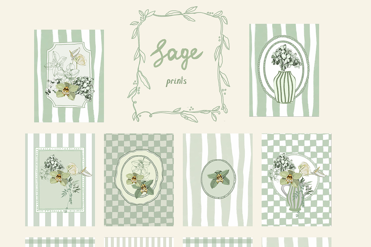 Sage Floral Illustrations, an Object Graphic by whiteheartdesign (Photo 8 of 14)
