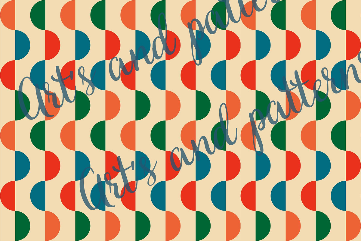 60s Retro Pattern with Semicircles, a Pattern Graphic by Art's and patterns (Photo 2 of 2)