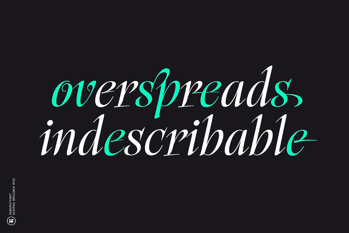 Scrifha Display Font Family, a Script Font by Hurufatfont (Photo 11 of 16)