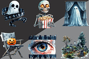 Vintage Halloween Cinema Clipart, an Illustration by Black Bird Studio (Thumbnail 5 of 6)