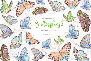 Watercolor butterflies 2.