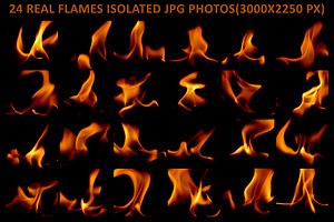 24 Real Flames Isolated Photo Pack, a Nature Photo by DanFLCreativo