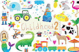 Vector childhood doodle set 2