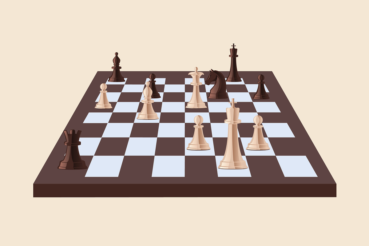 Chessboard with chess pieces, an Education Illustration by Good Studio (Photo 1 of 4)