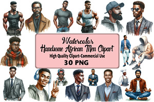 Handsome African Men Clipart, an Illustration by Daily.Designs