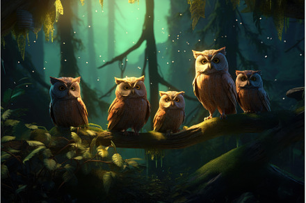 Mystical Owl forest bird art, an Animal Photo by Ylivdesign