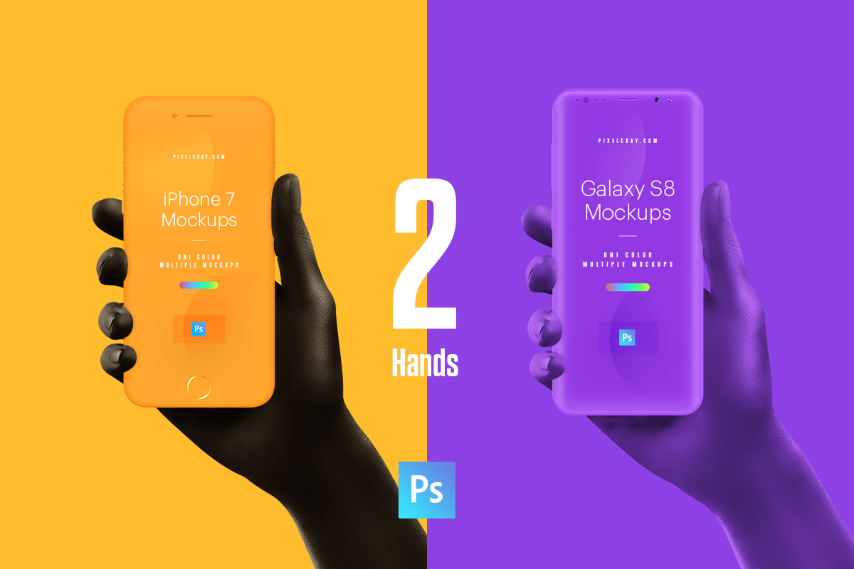 Unicolor & B/W Hands BUNDLE, an iPhone Mockup by Pierre Borodin (Photo 3 of 9)