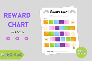 Reward Chart Printable for kids, a Card Template by noredinedesignco
