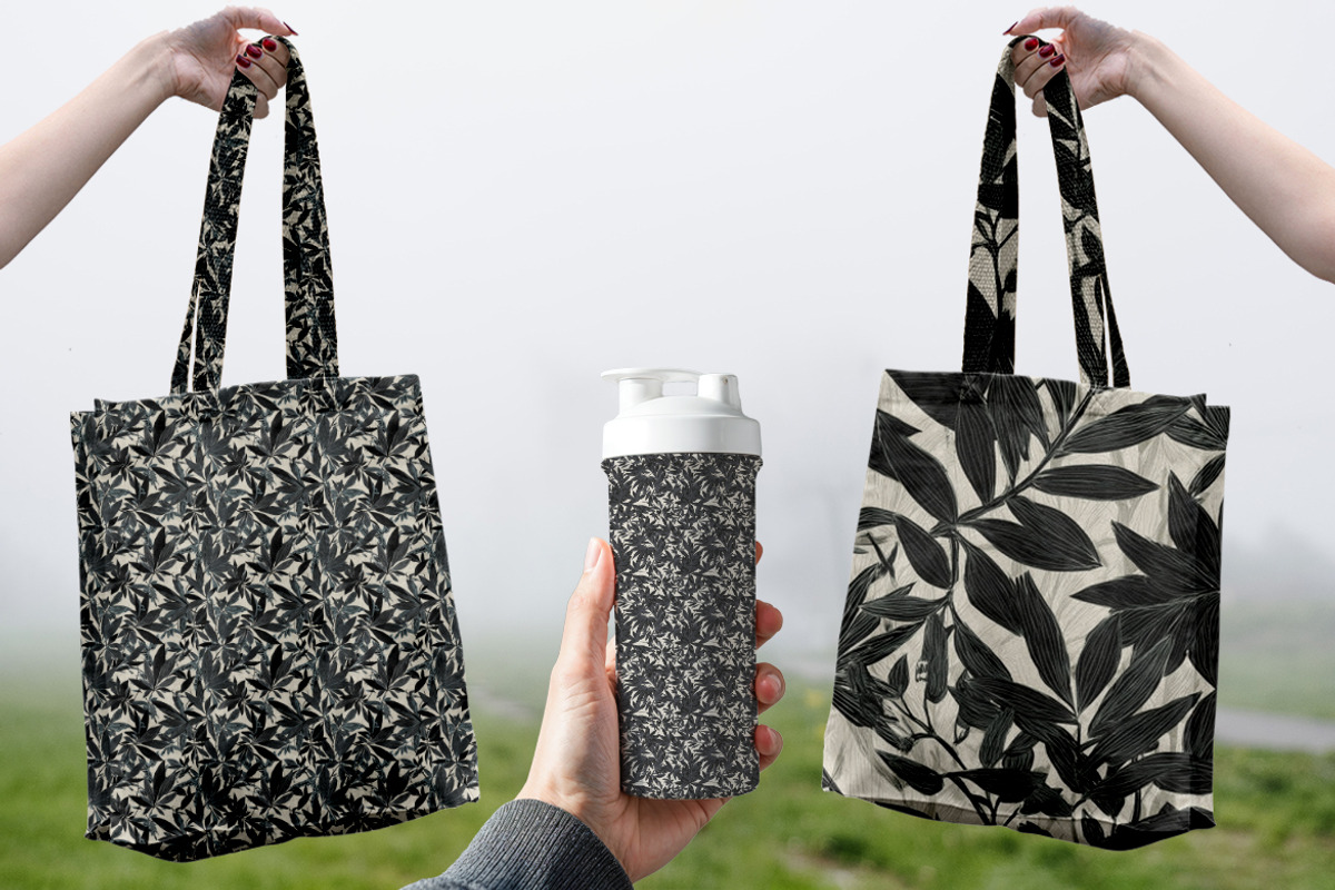 Charcoal Jungle Foliage Patterns, a Pattern Graphic by one-touch (Photo 2 of 9)