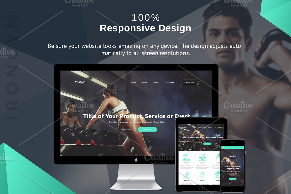 IronGym Landing Page HTML, a HTML Template by MotoCMS (Photo 2 of 5)