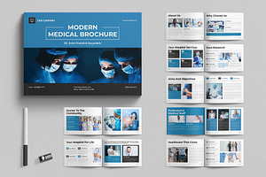 Medical Brochure Template Landscape, a Brochure Template by E-Type