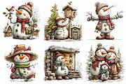 Rustic winter – Snowman PNG clipart, an Illustration by Libby Wishes (Thumbnail 6 of 7)