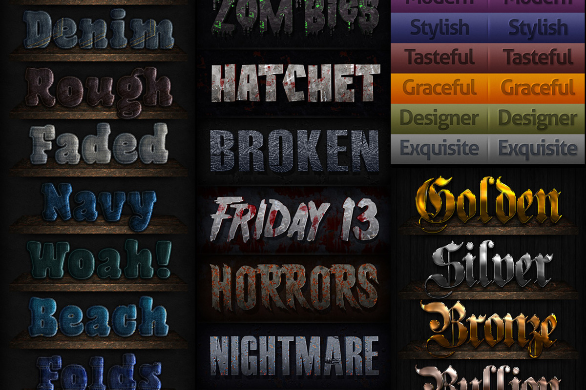 190 Text Effects for Photoshop, a Layer Style Add-On by Creativenauts (Photo 3 of 5)
