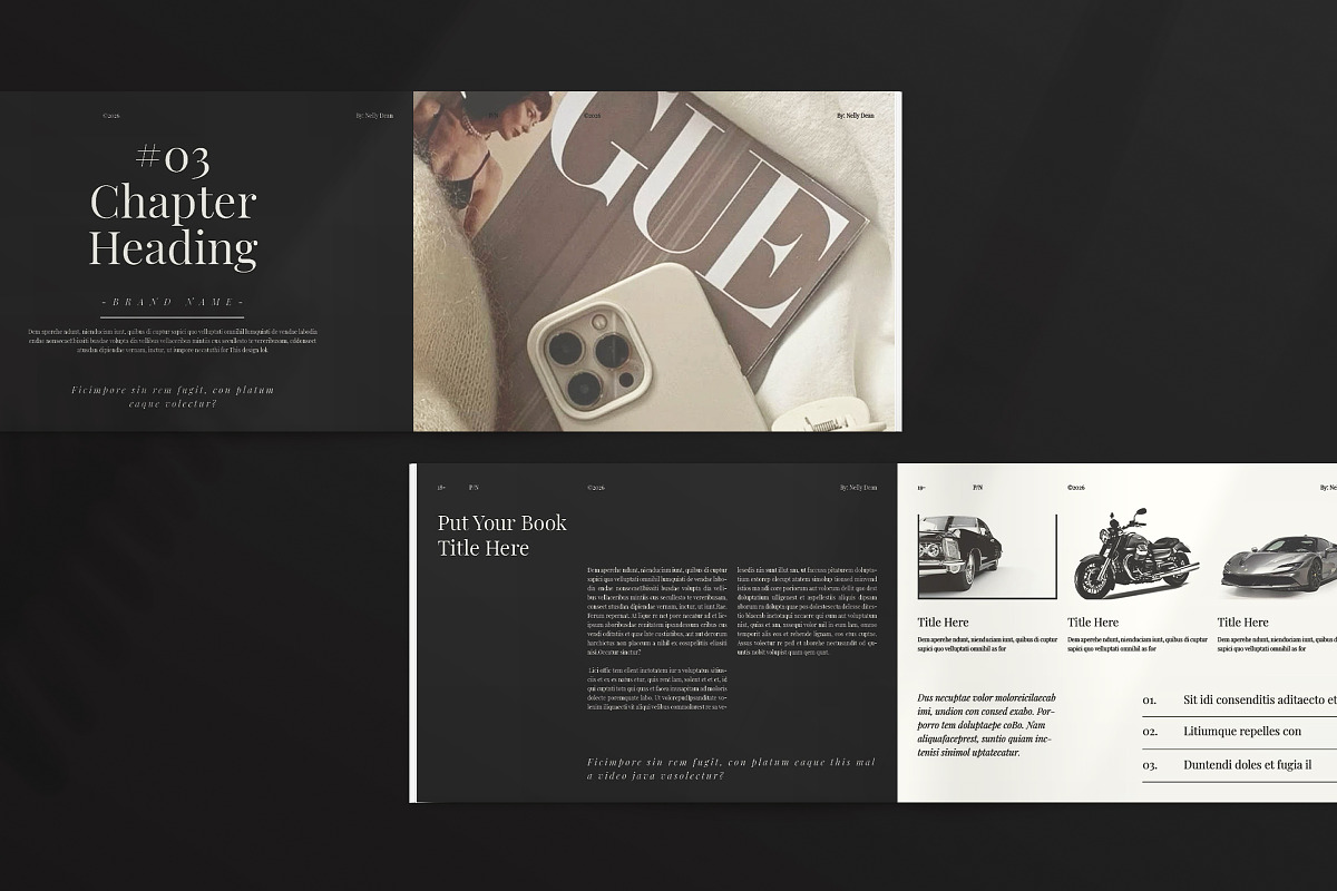 Book Title Layout Landscape Template, a Brochure Template by ArtisanaAura (Photo 8 of 11)