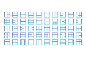 50 Layout Line Gradient Icon Set