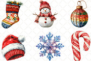 Watercolor Christmas Knitted Clipart, an Illustration by Black Bird Studio (Thumbnail 5 of 6)