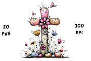 Whimsical Easter Cross Floral Spring, a Seasonal Illustration by GiraffeCreative (Thumbnail 12 of 20)