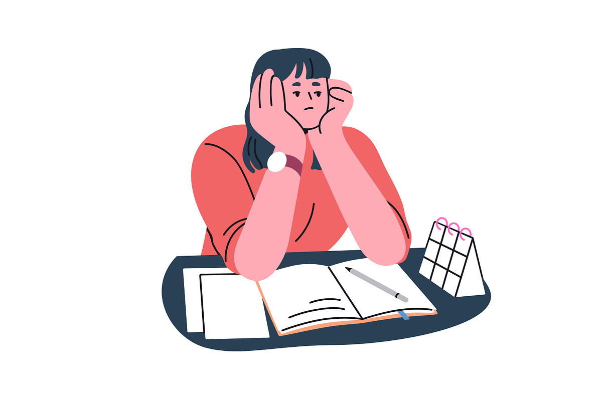 Tired people work at desk set, a Person Illustration by Good Studio (Photo 2 of 9)