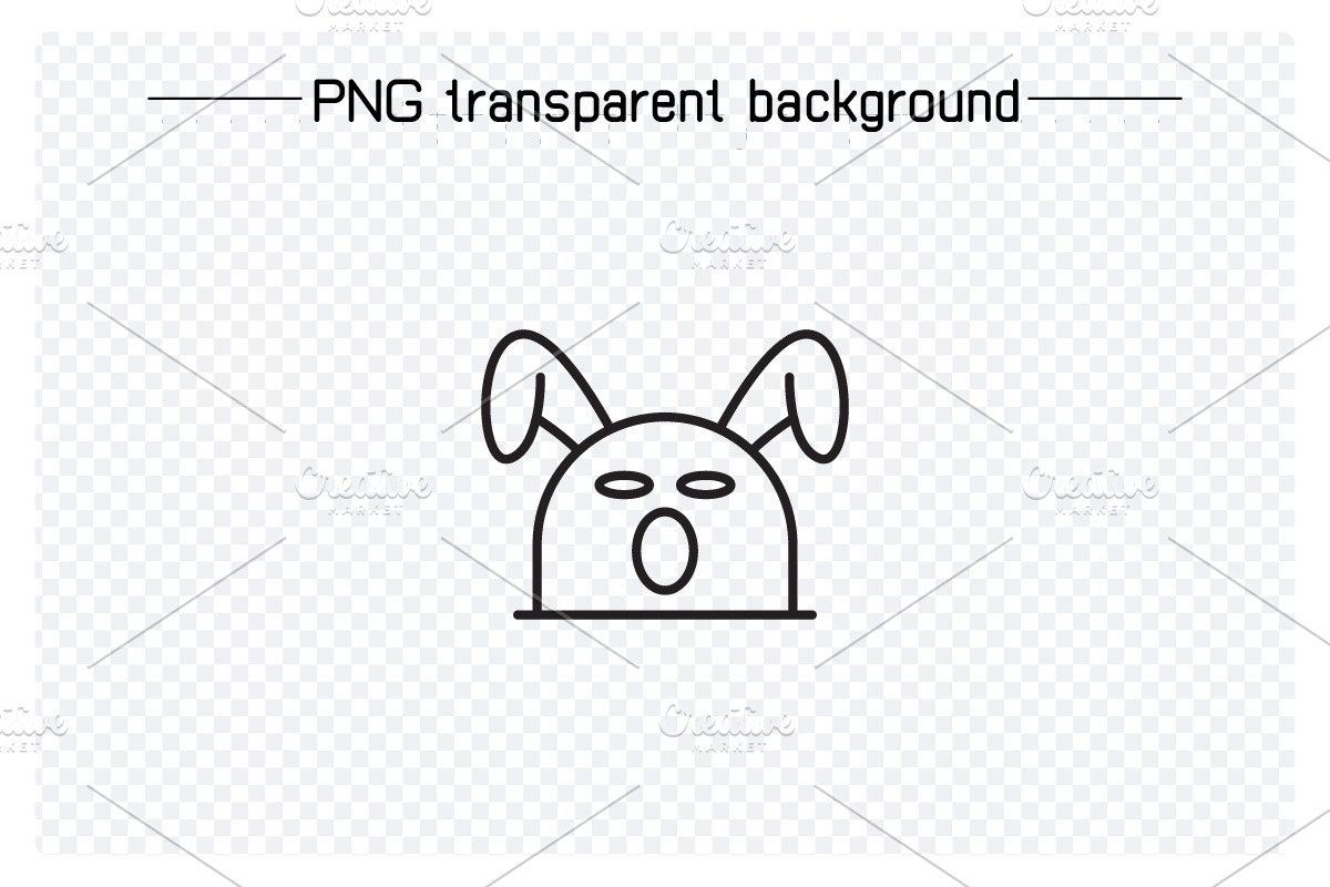 Yawning and Amazed Rabbit Emojis Set, an Outline Icon by Designfour (Photo 6 of 7)
