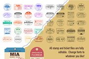 Vintage Travel Ticket & Stamp Pack, an Object Graphic by Lettering_Logo (Thumbnail 2 of 7)