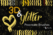 Procreate Glitter Brush and 3D, a Brush Add-On by byMariZen (Thumbnail 1 of 4)