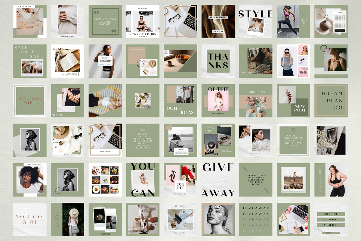 Green Instagram Post Templates Canva, a Social Media Template by Boltik Studio (Photo 10 of 11)
