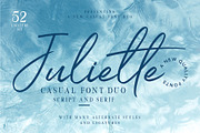 Juliette Font Duo (INTRO SALE), a Script Font by ngene (Thumbnail 1 of 15)