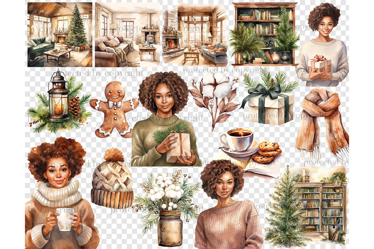 Cozy Winter Clipart, a Person Illustration by GlamArtZhanna (Photo 5 of 5)