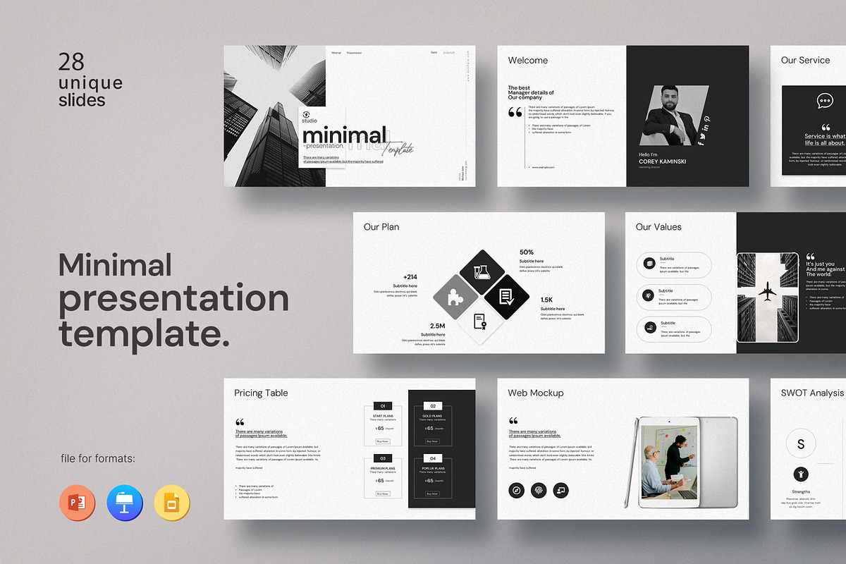 Minimal Presentation Template, a Presentation Template by Slide_Genius1 (Photo 1 of 7)