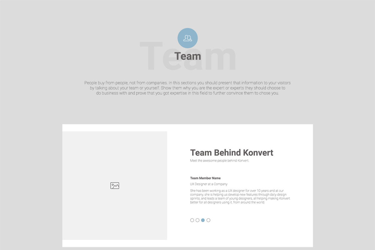 Konvert Landing Page Builder, a Wireframe Template by Web Donut (Photo 10 of 12)