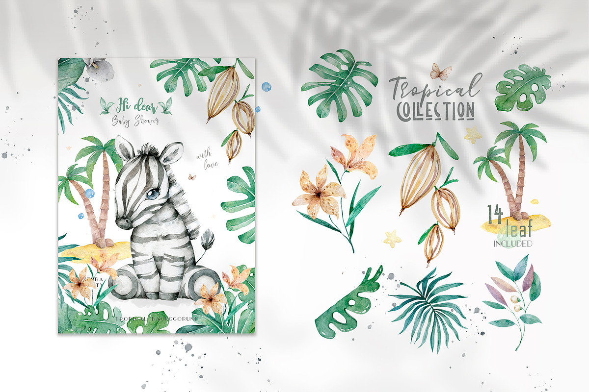 Cute Zebras Watercolor Jungle, an Animal Illustration by Ann Art Houze (Photo 5 of 13)
